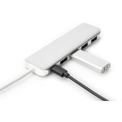 Digitus DA-70242-1 USB Hub 4 + 1 port USB-A USB 3.0 5 GBit/s s portem pro rychlé nabíjení, s konektorem USB C, s hliníkovým krytem stříbrná DA-70242-1