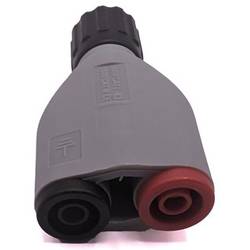Mueller Electric BU-165-F adaptérový konektor, BNC zástrčka - banánek zásuvka 4 mm, červená, černá, šedá