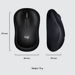 Logitech M220 Silent optická myš, přenos bezdrátový, 3 tlačítko, 1000 dpi, černá