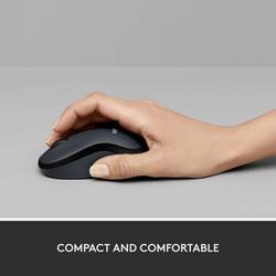 Logitech M220 Silent optická myš, přenos bezdrátový, 3 tlačítko, 1000 dpi, černá