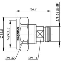 Telegärtner 100024533 100024533 koaxiální adaptér 7-16-DIN-zástrčka - N zásuvka 1 ks