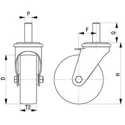 Blickle 747193 LWG-TPA 126KF-FI-ZA51 Plastové otočné pojezdové kolečko Ø kola: 125 mm nosnost (max.): 110 kg 1 ks