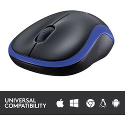 Logitech M185 optická myš, přenos bezdrátový, 3 tlačítko, 1000 dpi, modrá