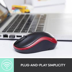 Logitech M185 optická myš, přenos bezdrátový, 3 tlačítko, 1000 dpi, modrá