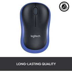 Logitech M185 optická myš, přenos bezdrátový, 3 tlačítko, 1000 dpi, modrá