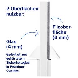 magnetoplan skleněná tabule, nástěnka s připínáčky mobiles Glas-/Pinnboard (š x v) 76 cm x 180 cm bílá