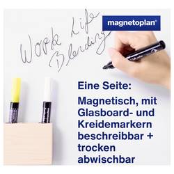 magnetoplan skleněná tabule, nástěnka s připínáčky mobiles Glas-/Pinnboard (š x v) 76 cm x 180 cm bílá