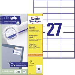 Avery-Zweckform 3479 univerzální etikety 70 x 32 mm papír bílá 2700 ks trvalé barevná laserová tiskárna, laserová tiskárna