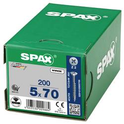 SPAX 0291010500705 šroub ze zápustnou hlavou 5 mm 70 mm křížová drážka Pozidriv ocel 200 ks