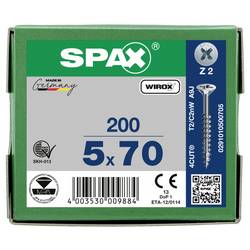 SPAX 0291010500705 šroub ze zápustnou hlavou 5 mm 70 mm křížová drážka Pozidriv ocel 200 ks