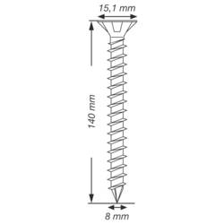 SPAX 1201010801405 šroub ze zápustnou hlavou 8 mm 140 mm T-STAR plus ocel 50 ks