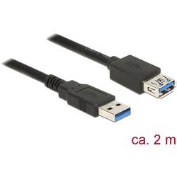 Delock USB kabel USB 3.2 Gen1 USB-A zástrčka, USB-A zásuvka 2.00 m černá pozlacené kontakty 85056