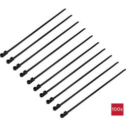 TRU COMPONENTS TC-12814176, stahovací pásky, 7.6 mm, 400 mm, černá, se šroubovacím soklem, Stabilní vůči UV záření, 100 ks
