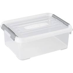 Curver 243946 Úložný box, HANDY, stohovatelné, (d x š x v) 400 x 290 x 150 mm, transparentní, stříbrná, 1 ks