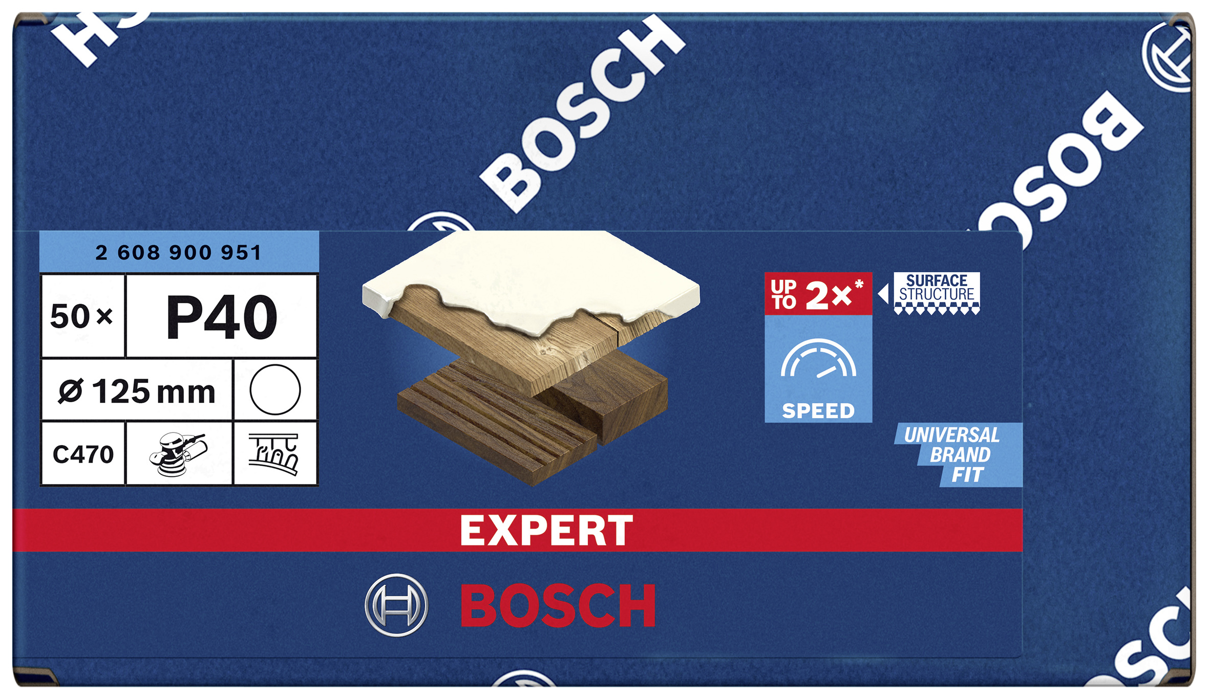 Bosch Accessories EXPERT C470 2608900951 brusný papír pro brusné kotouče bez otvorů Zrnitost 40 (Ø) 125 mm 50 ks