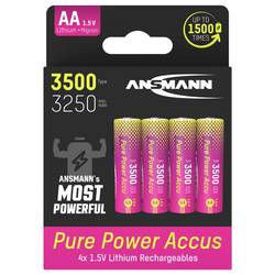 Ansmann Li-Ion Akku Mignon AA Typ 3500 (min. 3200 mAh) sada akumulátorů, Li-Ion, 3250 mAh, 1.5 V, 1 ks