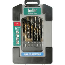 Heller 312264 HSS-Co Stepstar 19 tlg. HSS-Co sada spirálových vrtáku do kovu DIN 338 Trojboká stopka 1 sada