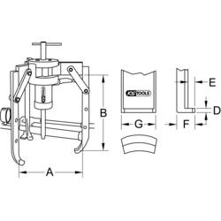 KS Tools 640.2450 Stahovák Počet háčků 3