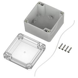 TRU COMPONENTS 6U07090906437 TC-13865068 Průmyslová skříň 90 x 90 x 60 ABS, polykarbonát světle šedá, transparentní 1 ks