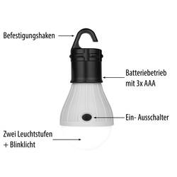 Calima 46058 LED campingové osvětlení 20 lm na baterii 76 g bílá, černá
