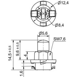Signal Construct MWTB8444 indikační LED modrá B8.0-12 (EBSR/BAX) (podobná) 24 V/AC, 24 V/DC 300 mcd