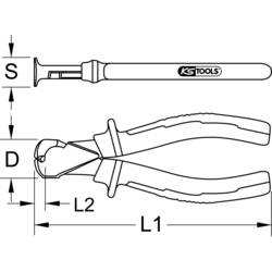 KS Tools 962.0615 9620615 čelní štípací kleště 175 mm