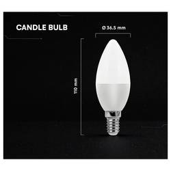 V-TAC 2120186-6 LED Energetická třída (EEK2021) F (A - G) E14 svíčkový tvar 5.5 W = 45 W přírodní bílá 1 ks