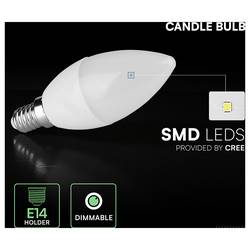 V-TAC 2120186-6 LED Energetická třída (EEK2021) F (A - G) E14 svíčkový tvar 5.5 W = 45 W přírodní bílá 1 ks