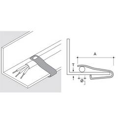 ABB E-Klips LM-38 Trägerklammer Trägerbefestigungsclip für Kabel nosná svorka 46 mm pružinová ocel 7TCA084030R1492 100 ks