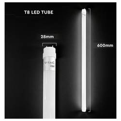 V-TAC LED trubice Energetická třída (EEK2021): D (A - G) T8 7 W (Ø x d) 28 mm x 600 mm 1 ks
