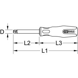 KS Tools 918.1434 čtyřhranný šroubovák