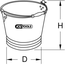 KS Tools 963.5506 Nejiskřící kbelík z hliníku 12 l #####Eimer