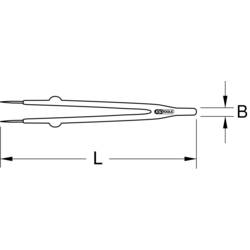 KS Tools 1171627 Pinzeta, plochá, 130 mm