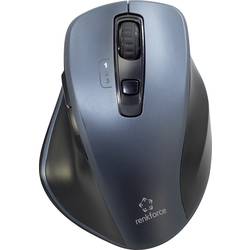 Renkforce optická ergonomická myš, přenos Bluetooth®, bezdrátový, 7 tlačítko, 1600 dpi, šedá