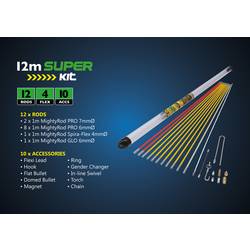 12 m Super sada MightyRod PRO kabeleinziehstangen T5422 C.K 1 ks