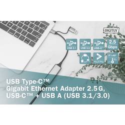 Digitus DN-3028 síťový adaptér 2.5 GBit/s USB, USB 3.0, USB 3.1, USB 3.2 (Gen 1x1) , USB-A