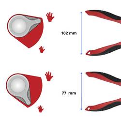 TOOLCRAFT TO-9625917 univerzální nůžky 205 mm červená, černá