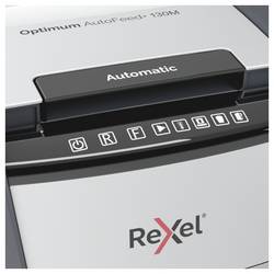 Rexel Optimum AutoFeed+ 130M skartovačka 150 listů mikrořez 2 x 15 mm P-5 44 l Křížový řez kancelářské sponky, sponky do sešívačky, kreditní karty