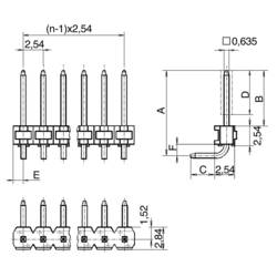 TRU COMPONENTS pinová lišta (standardní) Počet řádků: 1 Počet kontaktů v řadě: 50 1580925 1 ks