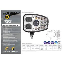 KAMAR přední reflektor L3430 LED vpředu