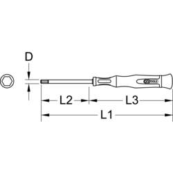 KS Tools 5007791 inbusový šroubovák Délka klíče (palce): 5/64 palec, délka dříku 50 mm, vhodné pro ESD
