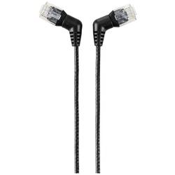Renkforce RF-6071544 RJ45 síťové kabely, propojovací kabely CAT 6 U/UTP 2.00 m černá Zásuvné kontakty otočné o 360°, Zahnutý kabelový vývod 1 ks