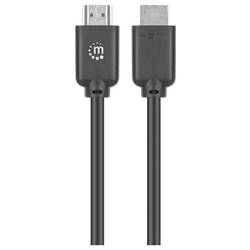 Manhattan HDMI kabel Zástrčka HDMI-A, Zástrčka HDMI-A 2 m černá 356657 4K UHD, PVC plášť, pozlacené kontakty, dvoužilový stíněný HDMI kabel