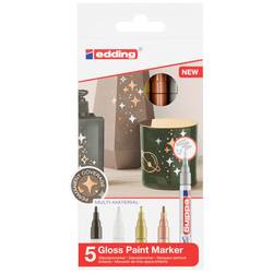 Edding Glanzlackmarker 4-751-5-999 popisovač na laky černá, bílá, zlatá, stříbrná, měděná 2 mm, 4 mm