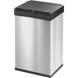 Hailo Bix-Box Swing L 8401110 odpadkový koš, 35 l, nerezová ocel, (d x š x v) 340 x 339 x 545 mm, stříbrná, černá, se samouzavíracím víkem, 1 ks