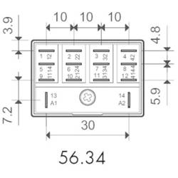 Finder 56.34.9.012.0040, 56.34.9.012.0040-10 zátěžové relé, monostabilní, 1 cívka, 400 V/AC, 12 A, 1 ks