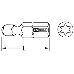 KS Tools 911.3390 9113390 bit Torx T 10 speciální ocel niklováno C 6.3 5 ks