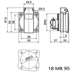 Bals Elektrotechnik 71094 71094 CEE zásuvka, 16.0 A, 3pólový, 250 V, 1 ks