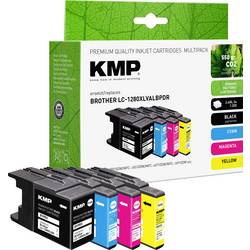 KMP Ink náhradní Brother LC-1280XLBL, LC-1280XLC, LC-1280XLM, LC-1280XLY kompatibilní kombinované balení černá, azurová, purppurová, žlutá B59VX 1524,4005