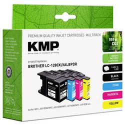 KMP Ink náhradní Brother LC-1280XLBL, LC-1280XLC, LC-1280XLM, LC-1280XLY kompatibilní kombinované balení černá, azurová, purppurová, žlutá B59VX 1524,4005